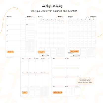 2024-25 Mid-Year Digital Planner - Portrait, Monday Start