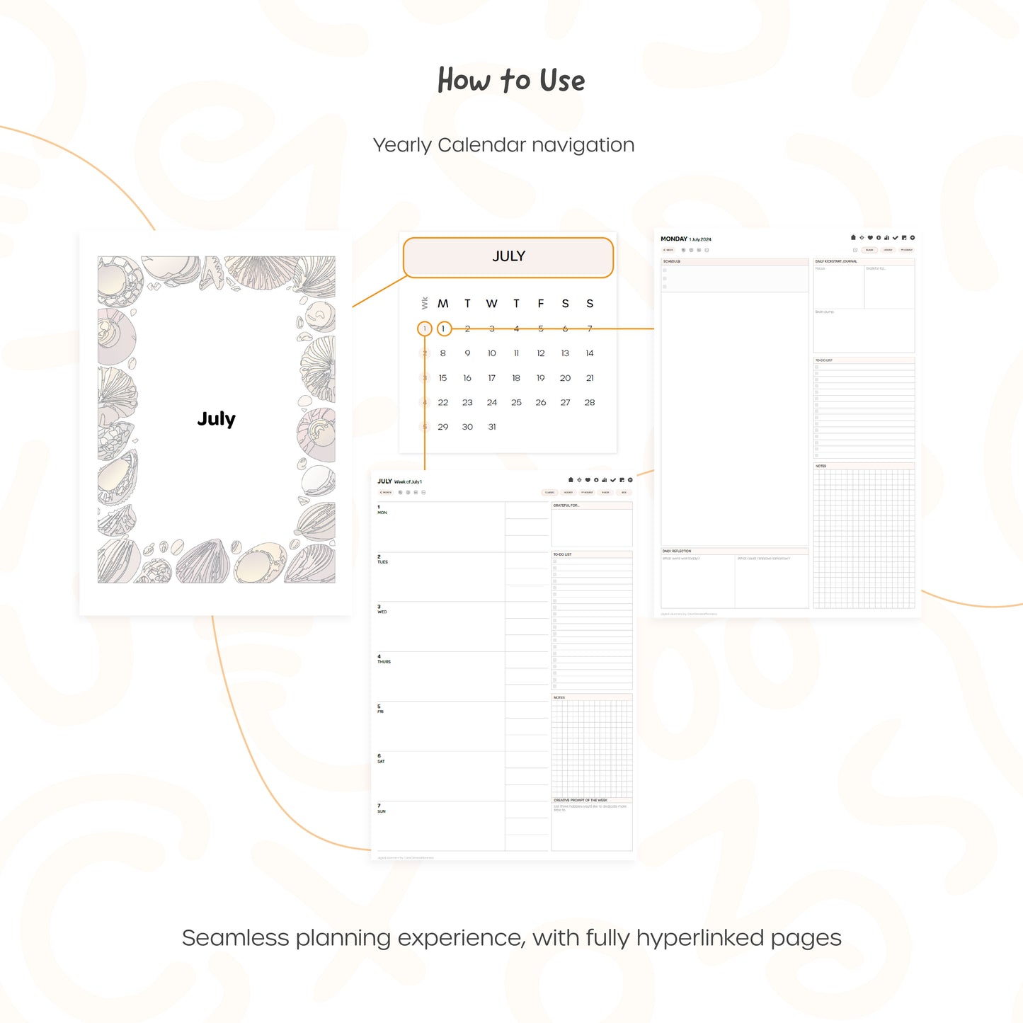 2024-25 Mid-Year Digital Planner - Portrait, Monday Start