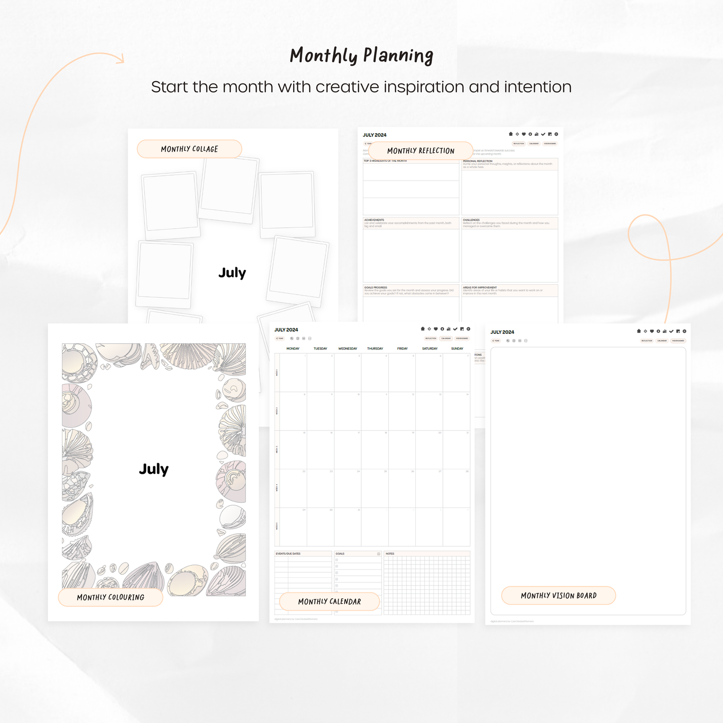 2024-25 Mid-Year Digital Planner - Portrait, Monday Start