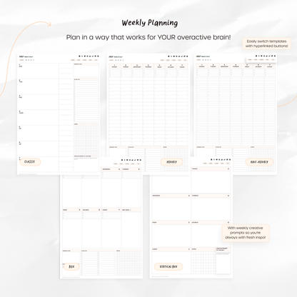 2024-25 Mid-Year Digital Planner - Portrait, Monday Start