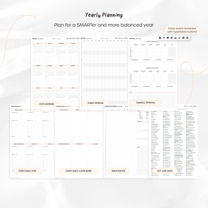 2024-25 Mid-Year Digital Planner - Portrait, Monday Start