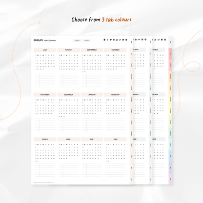 2024-25 Mid-Year Digital Planner - Portrait, Monday Start