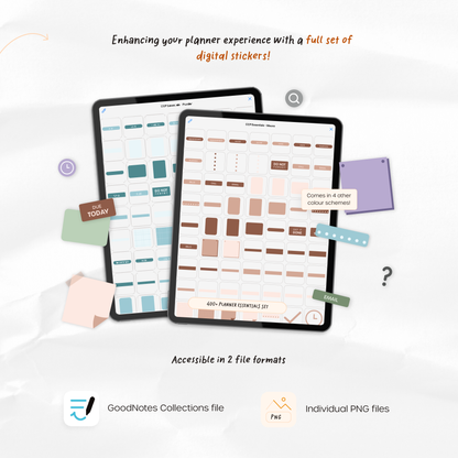 2024-25 Mid-Year Digital Planner - Portrait, Monday Start