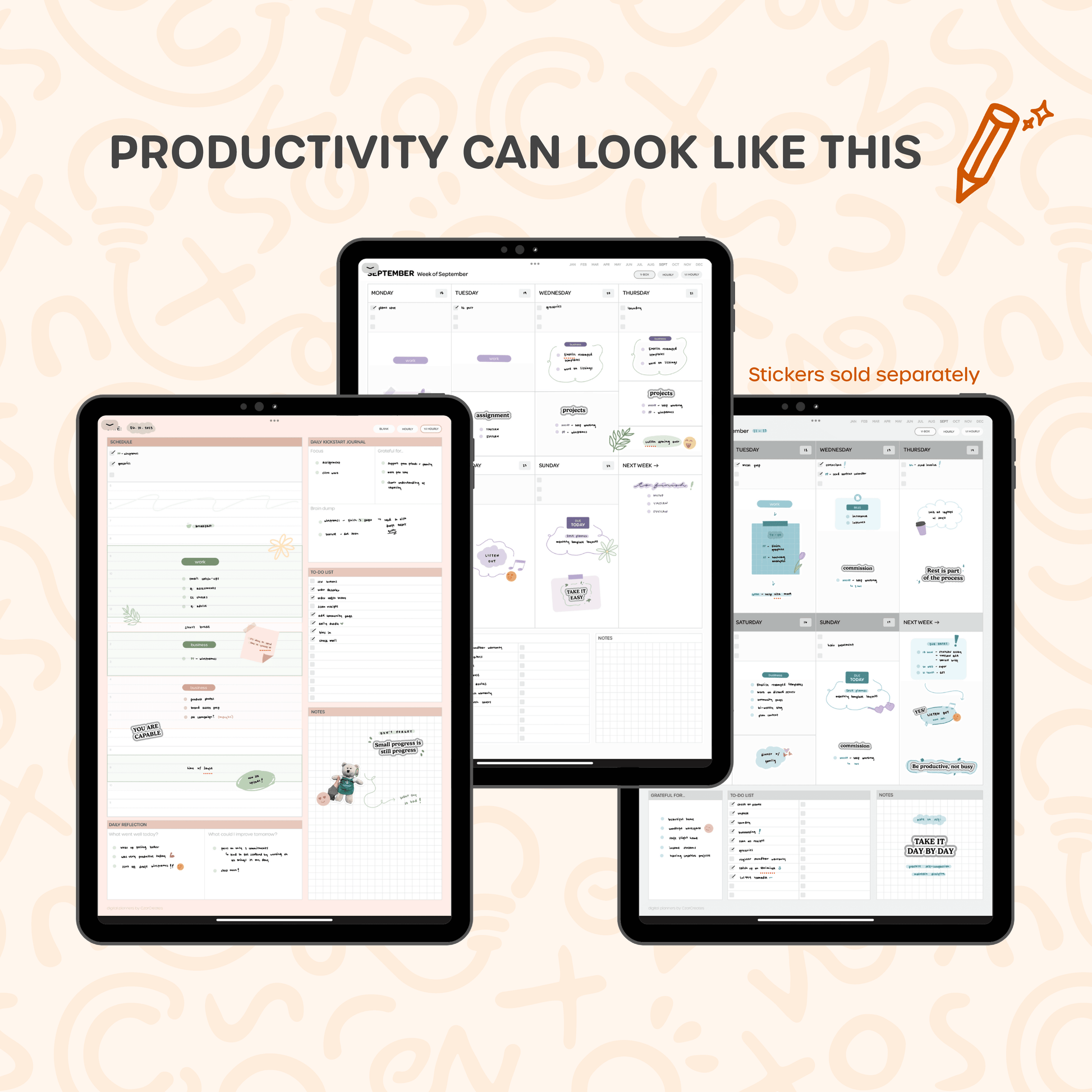 Undated Monthly Planner - Portrait - CzarCreatesPlanners