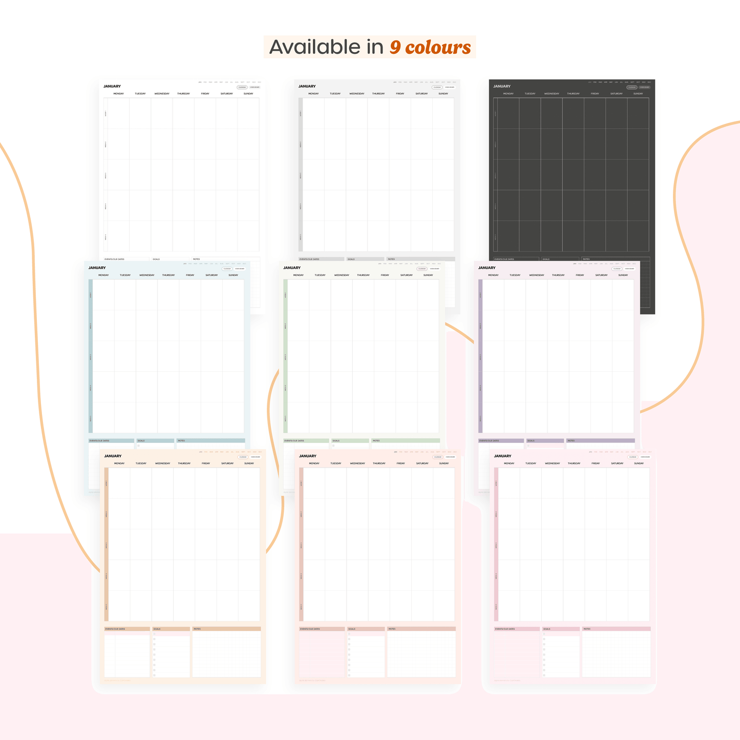 Undated Monthly Planner - Portrait - CzarCreatesPlanners