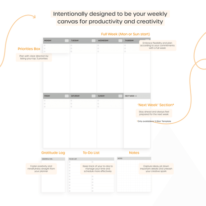 Undated Weekly Planner - Portrait - CzarCreatesPlanners