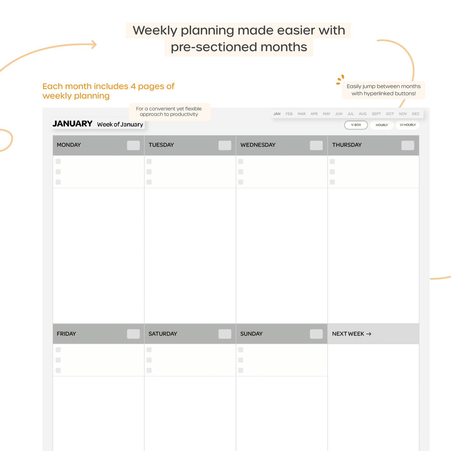 Undated Weekly Planner - Portrait