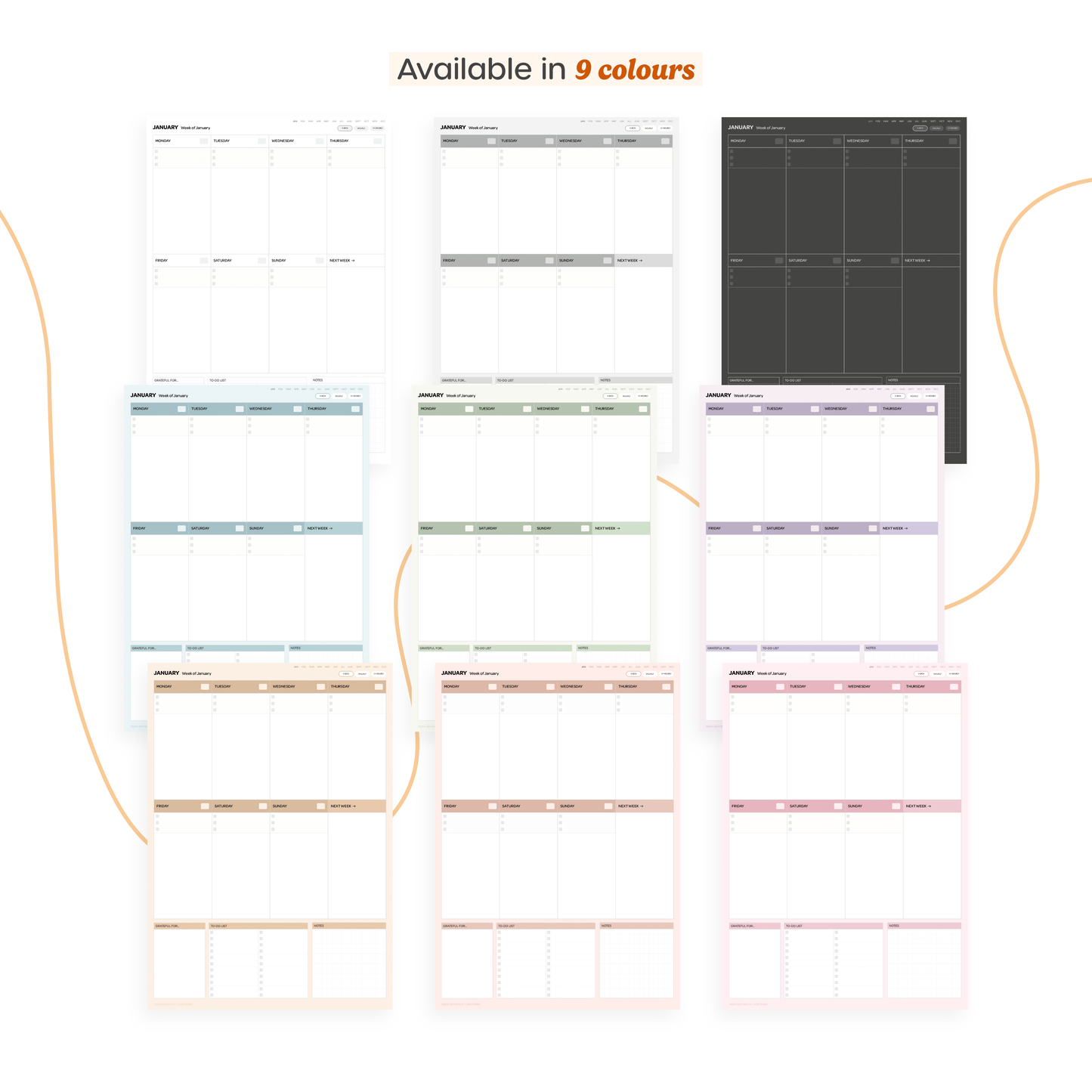 Undated Weekly Planner - Portrait