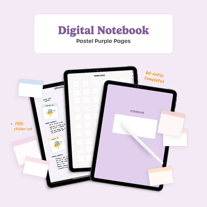 Digital Notebook - Pastel Purple