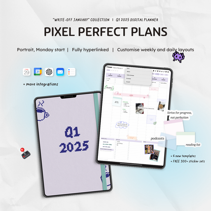 Q1 2025 Digital Planner - Pixel Perfect Plans Edition