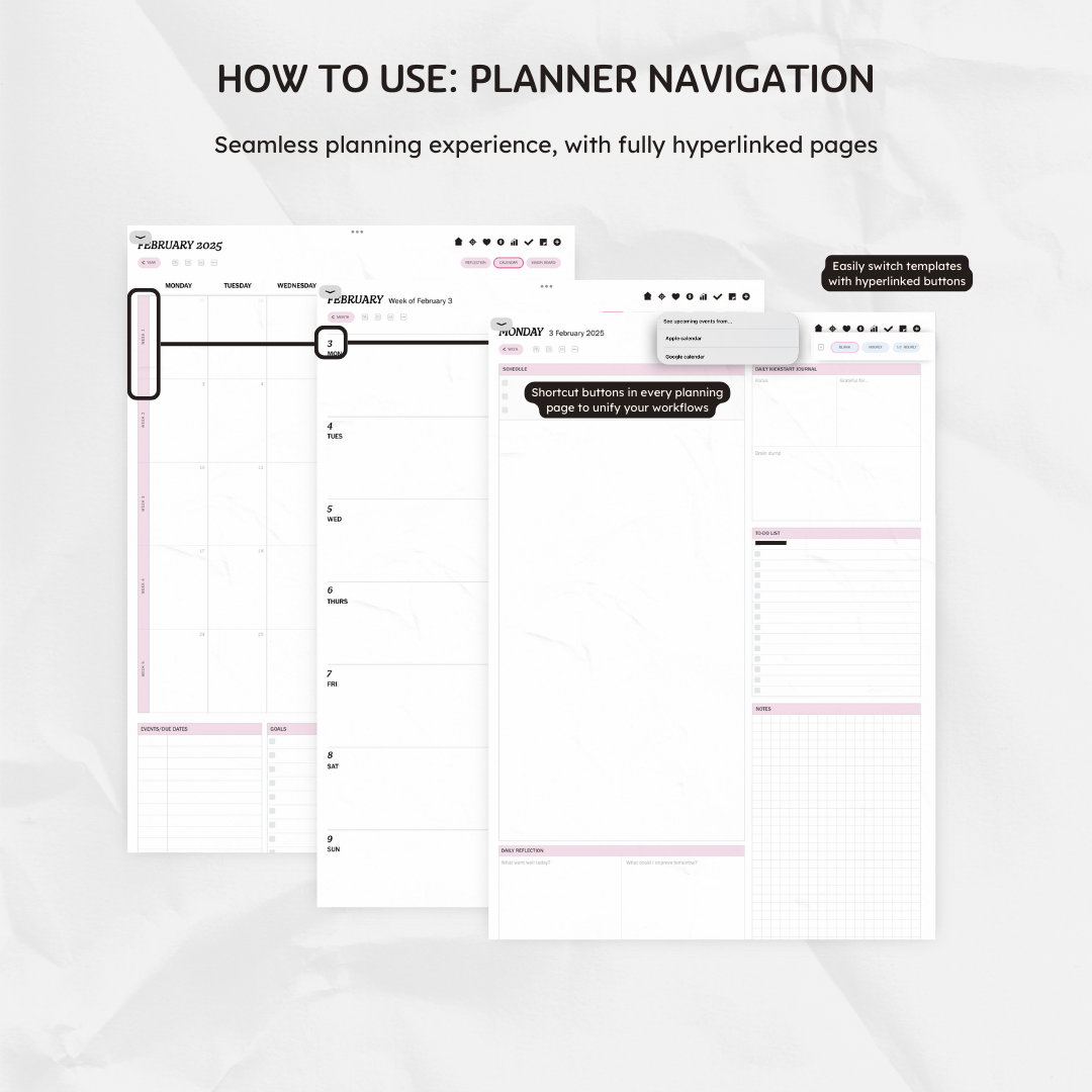 Q1 2025 Digital Planner - Present & Productive Edition