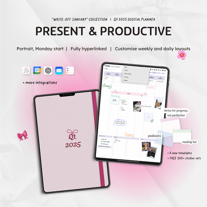 Q1 2025 Digital Planner - Present & Productive Edition