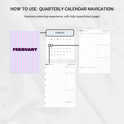 Q1 2025 Digital Planner - Dreamin In Stripes Edition